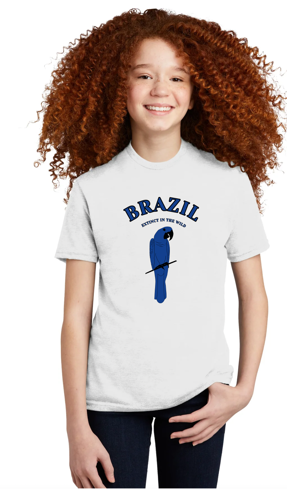 Organic Cotton and Tencel Modal Kid's Tee-shirt Extinct in the Wild Blue Macaw